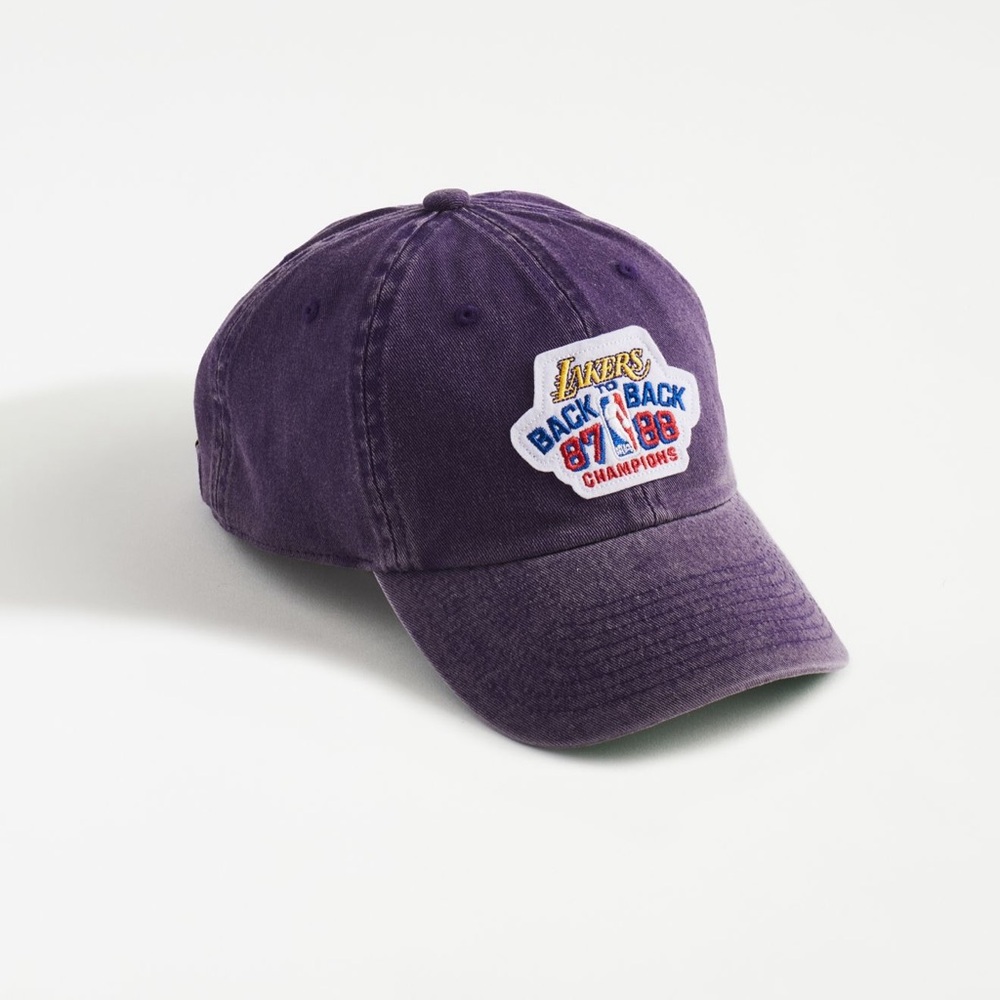 Mitchell & Ness Los Angeles Lakers 87x88 Back To Back Champs Baseball Hat Purple